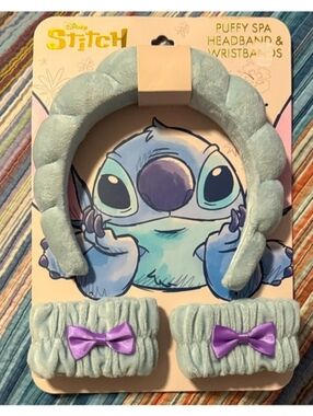 Disney Stitch Blue and Purple Spa Set Headband Wrist Cuffs